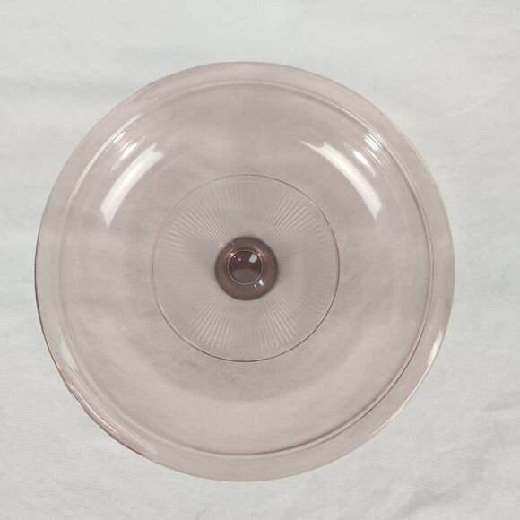 Pyrex Lid V 1 5 C Glass Lid 7" Rose Cranberry Pink Replacement VTG - Picture 2 of 5